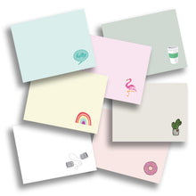 Load image into Gallery viewer, flat note card set hello bubble (8 cards + envelopes)