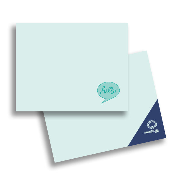 flat note card set hello bubble (8 cards + envelopes)