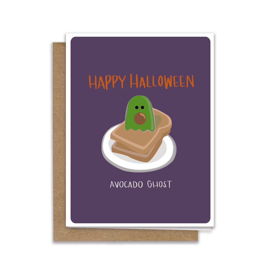 halloween avocado ghost