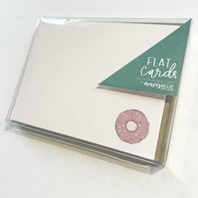 Load image into Gallery viewer, flat note card set donut (8 cards + envelopes)