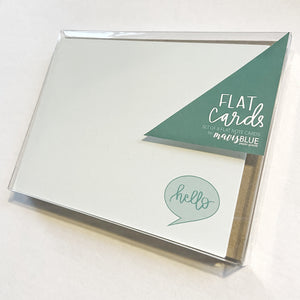 flat note card set hello bubble (8 cards + envelopes)